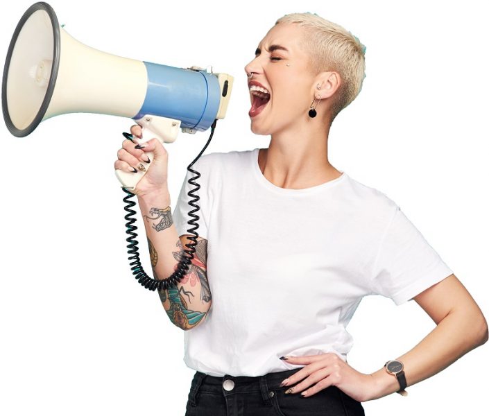 Megaphone Woman 1